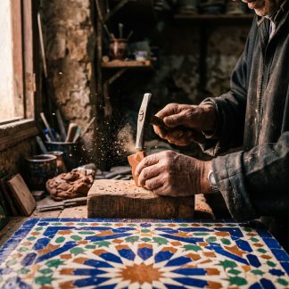 Zellige artisanal de Fès — Mains du Maroc