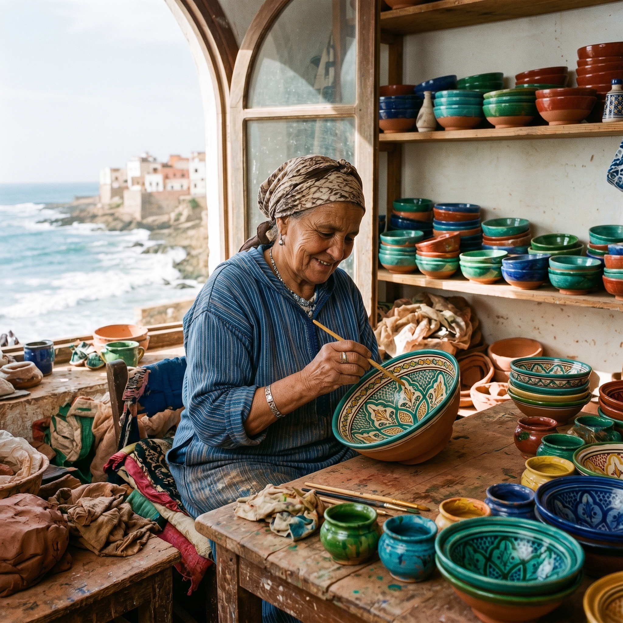 Poterie de Safi, émail coloré