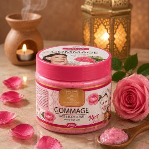 Gommage Rose — Mains du Maroc — rituel beauté marocain premium