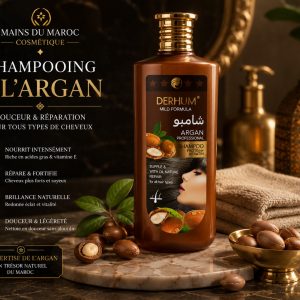 Shampoing Argan — Mains du Maroc — rituel beauté marocain premium